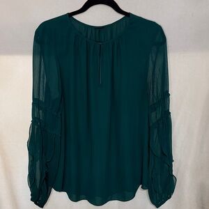 a new day Green Chiffon Blouse
